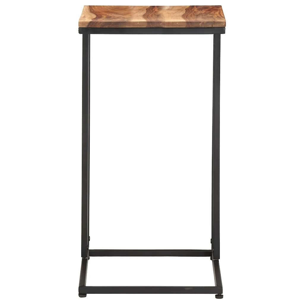 Stolik pomocniczy 35 x 45 x 65 cm z litego drewna z wytrzymałą stalową ramą w kształcie litery C, salon, sypialnia, balkon, zajmuje mało miejsca i stylowy na napoje, dekoracje i półki, łatwy