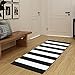 Seavish Black and White Striped Rug, 23.6