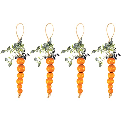 4PCS Wooden Bead Carrots,Beaded Carrots,Easter Tiered Tray Decor,Farmhouse Easter Carrot Decor,Spring Tray Filler,Spring Tiered Tray, Easter Decor,Easter Gift,Spring Decor,Baby Shower Decor
