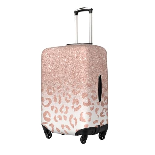 Rose Gold Glitter Print Luggage Suitcase Covers Elastic Washable Luggage Protector Luggage Covers For Suitcase2