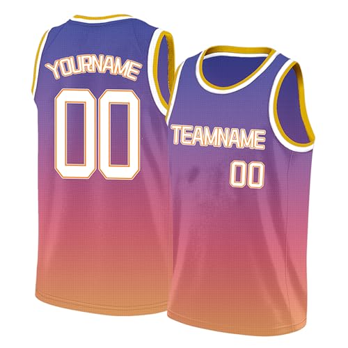 Image of Custom Basketball Jersey for Men - Personalized Name & Number, Embroidered or Printed, Athletic Shirt for Kids, Boys & Youth