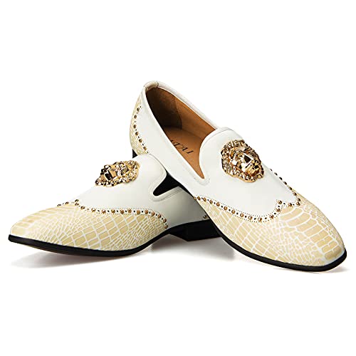 Image of JITAI Men's Dress Shoes - Casual Rubber & Leather Loafers for Men - Fashion Business Formal Wear