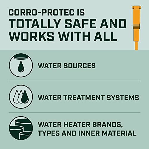 Corro-Protec™ Powered Anode Rod For Water Heater, 20-Year Warranty, Eliminates Rotten Egg/Sulfur Smell Within 24 Hours, Stops Corrosion And Reduces Limescale, Electrical Anode Rod Made Of Titanium #TOP7