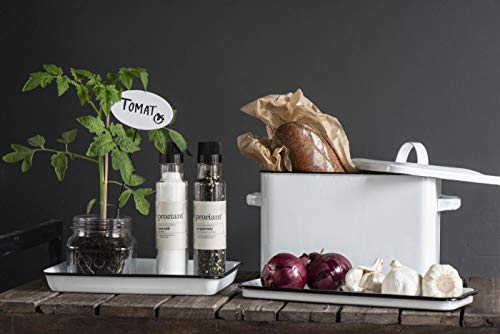 IB Laursen Vassoio rettangolare smaltato bianco