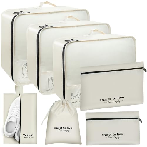 FeinKulturia Travel Bag Organizer 7 Teilige Koffer...