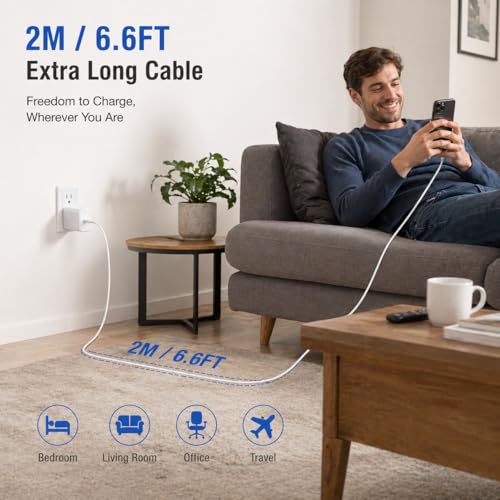 25W USB C Fast Charger Block with 2M USB C to USB C Cable, Super Fast Charging Wall Charger for Samsung Galaxy S24/S23/S22 Ultra, Type C Charger for Android Phones, Tablets, iPad & USB-C Devices - image 4
