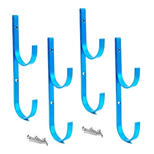 Suportes para poste de piscina de alumínio | Ganchos para piscina com escova de rede Suportes para p