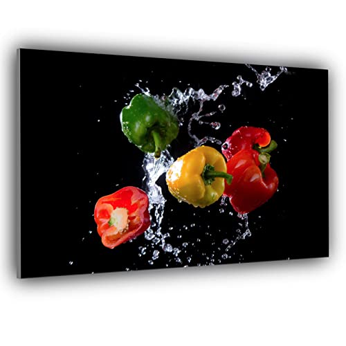 UrboArt Plaque de protection en verre composite - Protection anti-éclaboussures pour cuisinière - Protection anti-éclaboussures - Planche à découper - Motif légumes Cover