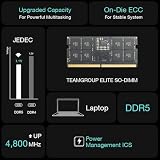 TEAMGROUP Elite SODIMM DDR5 16 GB 5600 MHz (PC5-44800) CL46 Non-ECC niebuforowany 1,1 V 1Rx8 pojedyncza ranga 262-pinowy moduł pamięci laptopa RAM - TED516G5600C46A-S01