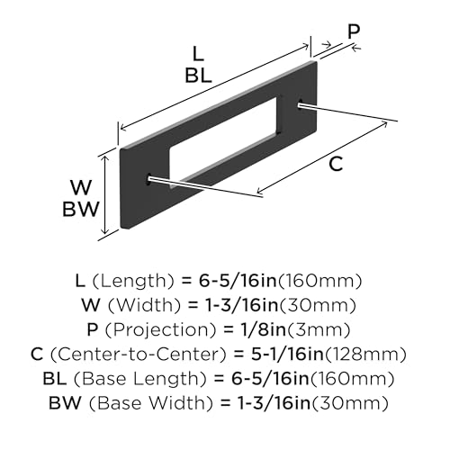 Image of Amerock Medora 5-1 /16 inch Matte Black Backplate