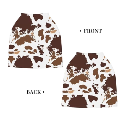 Image of Cow Print Brown Western Baby Stuff Car Seat Cover for Baby,Mom Nursing Breastfeeding Covers,Multi-Use Car Seat Canopy Carrier Cover,Newborn Shower Gift for Boys Girls