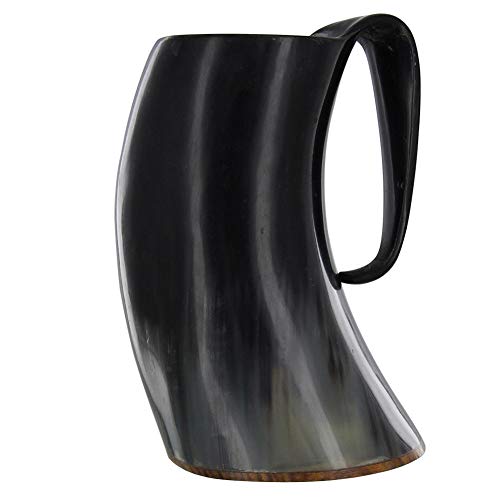 Carved viking Drinking Horn Mug Wolf Tankard for beer wine(SET OF 2 PCS)