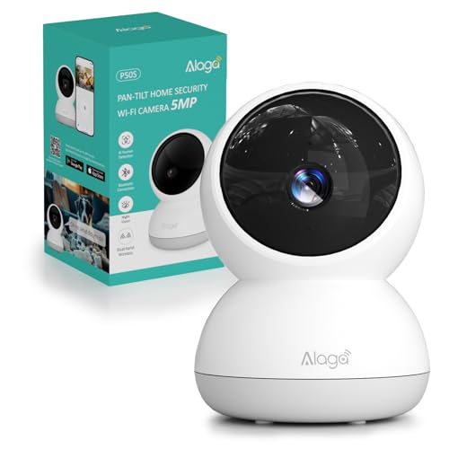 Telecamera Wi-Fi Interno 3K, Videocamera Sorveglianza 5G e 2.4G, AI Rilevamento del Movimento, Visione Notturna, Compatibile con Alexa e Google Assistant, con 12 Mesi di Servizio Cloud