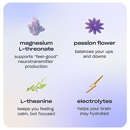 Recess Mood Powder, Calming Magnesium L-Threonate Blend With Passion Flower, L-Theanine, Electrolytes, Magnesium Calm Support Powder Supplement - Lemon Citrus 28 Serving Tub #TOP3