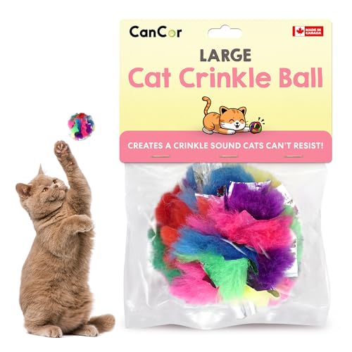 Cancor Innovations Cat Crinkle Balls 1-Pack – Lightweight 2.5