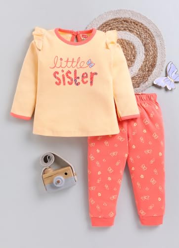 Image of LuvLap Baby Girls Regular Fit 100% Cotton Half Sleeves Girls Top CoSet Pack of 3