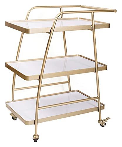 PLMNBQWE Carrito de Servicio de Bar, Carrito rodante para azafatas de Hotel, Restaurante, Almacenamiento de Cocina, Carrito de Catering, aparador Color Crema, Unidad de Camping, 40 x 60 x 85 cm