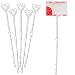 Floral Picks - 150-Pack Heart-Shaped Plastic Flower Arrangement Picks, Card Cardette Holders, Perfect for Valentines Day and Anniversaries, Transparent, 13.4 inches
