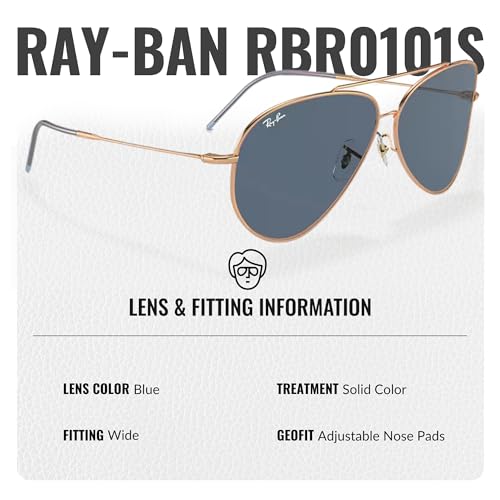 Image of Ray-Ban RBR0101S AVIATOR REVERSE Pilot Shaped Sunglasses for Men & Women with Official RAYBAN Eyewear Kit