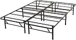 Amazon Basics Foldable Platform Bed Frame - Tool-Free Assembly - Under-Bed Storage, Black, Single bed, Queen 135 x 190