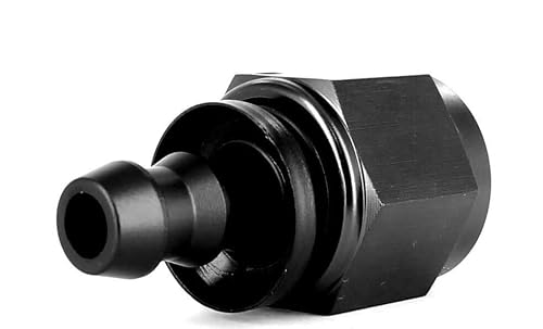 Motorsport an -6 (AN6) Straight to 12mm 9/16" Barb Hose Fitting in Black MSA