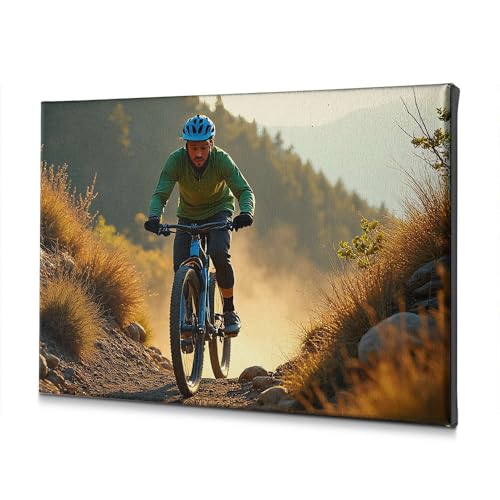 Toile Rider on Mountain Bike Trail pour transformer l'ambiance de votre salle de bain