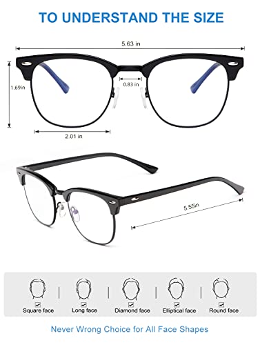 Image of NSSIW Blue Light Glasses for Women and Men, Advanced Computer Glasses, Gaming Glasses, Semi Rimless Glasses