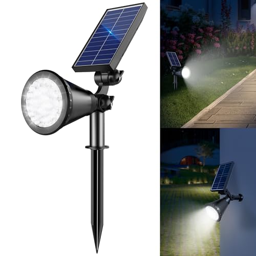 Image of Solar Lights Outdoor Waterproof, 36 LEDs 1000LM Adjustable Solar Spot Lights Outdoor, 2-in-1 Solar Powered Spotlight Landscape Lighting for Garden, Yard, Pathway- 1 Pack (Cool White)