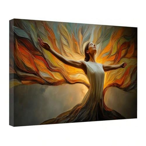 Arbre de vie abstrait pour bureau élégant et salon moderne 50x70cm