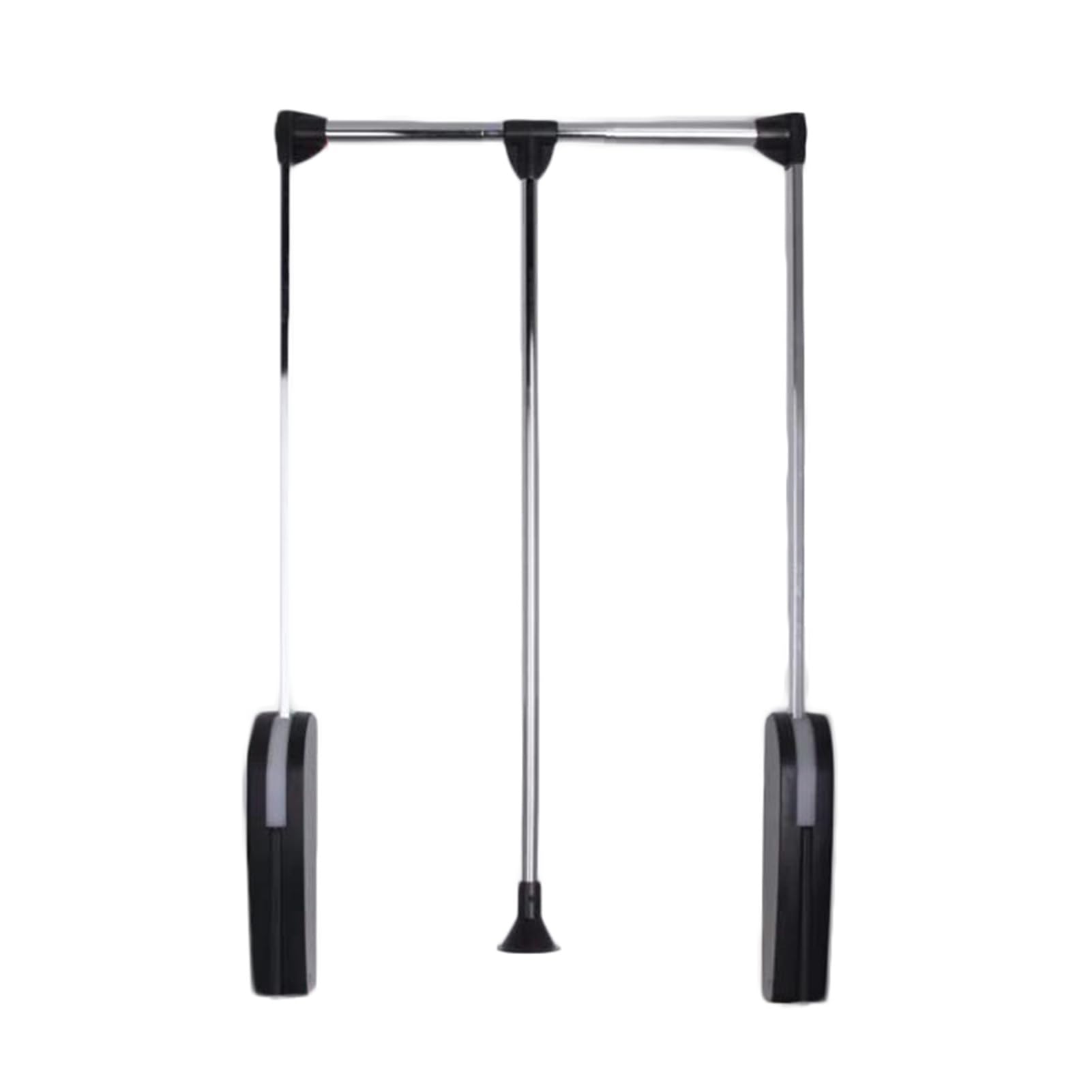 GTHTUHFD Adjustable Pull Down Closet Rod With Pneumatic Buffer, Wardrobe Rail For Hanging Clothes, 510-1210Mm Width, 20Kg Load Capacity, Space-Saving Solution For Easy Access,Black-890-1210mm