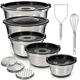 Meal Prep Stainless Steel Mixing Bowls Set with Airtight Lids (10-Piece Set) Home, Refrigerator, and Kitchen Food Storage Organizers | Ecofriendly, Reusable, Heavy Duty By WHYSKO