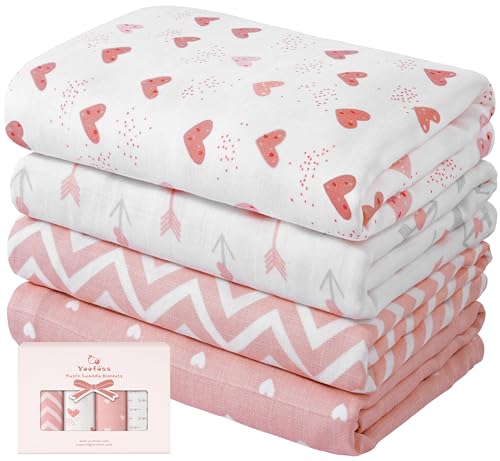 Image of Yoofoss Muslin Swaddle Blankets, Organic Baby Blankets, 47 x 47 Inches Receiving Blanket for Baby Boys and Girls, Baby Essentials for Newborns Soft Breathable