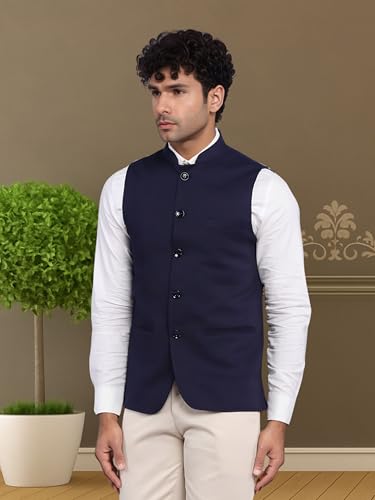 Image of ROCKSY Nehru Jacket, Bandi Modi Koti for Men, Cotton Waistcoat for All Occasion: Wedding, Diwali, Wedding, Ethnic, Office Party, Formal and casual Look
