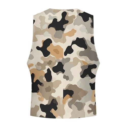 Desert Camouflage Men's Suit Vest Slim Fit Business Dress Party Pattern Waistcoat Vest Top4