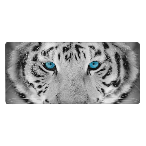 Tapis de souris grand format tigre noir et blanc pour embellir votre bureau