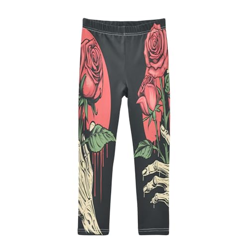 Toddler Girls Leggings Printed Yoga Pants Leggings Hand Rose for Kids