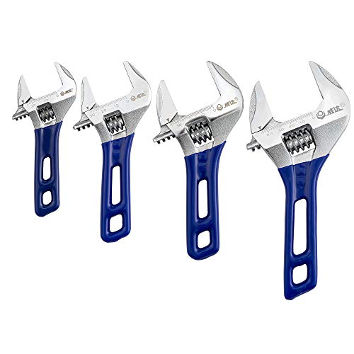 8-Inch Stubby Adjustable Wrench with Wide Mouth