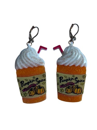 BETSEY JOHNSON New Pumpkin Spice Frozen Latte Whipped Cream Cup Dangle Earrings Fall Great Gift Idea Thanksgiving Jewelry Christmas XMAS Gift Present