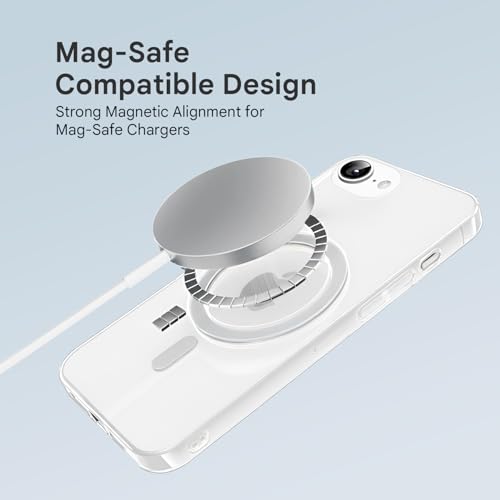 Image of Prolet Anti- Yellow Crystal Clear Hard Case Cover Compatible with iPhone 16e with Magnetic Mag-Safe Wireless Charging Support, Shockproof Hard Back Cover (Transparent)