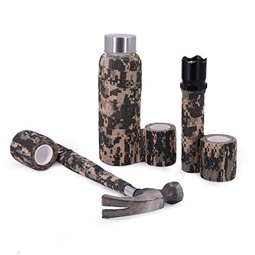 Seadesky Self-Adhesive Camouflage Tape Wrap For Gun, 6 Roll Protective Camo Form, Non-Woven Stealth Camo Tape Stretch Bandage For Outdoor Camping Hunting Rifle Shotgun 5Cm X 4.5M (Acu Camo) #TOP6