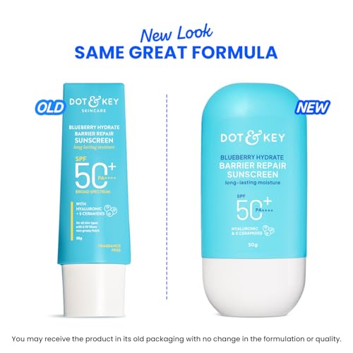 Dot & Key Blueberry Hydrate Barrier Repair Sunscreen In-Vivo Tested SPF 50+ PA++++ | With Ceramides & Hyaluronic, Hydrates & Protects Skin |... - Image 3