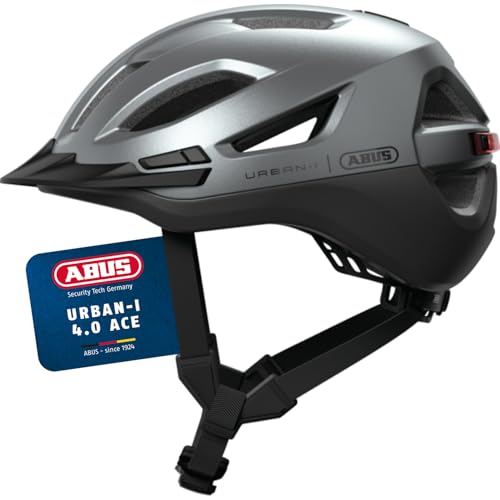 Casque vélo ABUS anti-pincement avec feu arrière rechargeable et passage pour tresse