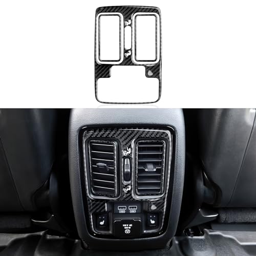 Image of Rear A /C Air Outlet Vent Cover Trim Decals for 2011-2026 Dodge Durango Accessories Carbon Fiber Stickers, B