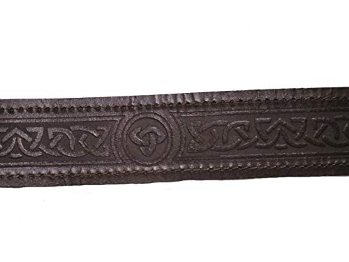 AAR Leather Celtic Design Kilt Belt Black & Brown With Antique Finish Buckle Scottish Highland3