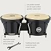Meinl Percussion Bongos Journey Series - 2 hand drums with 6.5 and 7.5 inches - including tuning key - ABS plastic, Black (HB50BK) #3