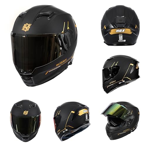 Image of HAX Force Aerodynamic Full Face Motorcycle Helmet for Street Bike DOT & ECE