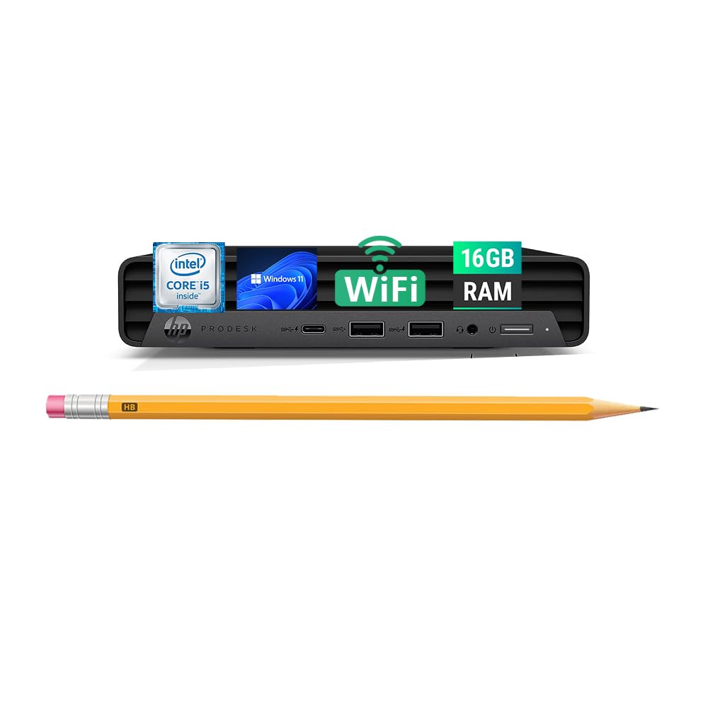 HP ProDesk 400 G6 Mini Ordenador de Escritorio, Intel Core i5-10500T, 16 GB de RAM, SSD de 256 GB, Sin Teclado ni ratón, WiFi & Bluetooth, Windows 11 Pro (Reacondicionado)