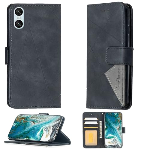 Aroepurt Case Compatible for Sony Xperia 10 Vi Phone Case Cover Flip Stand Cover PU Leather Wallet Case Black
