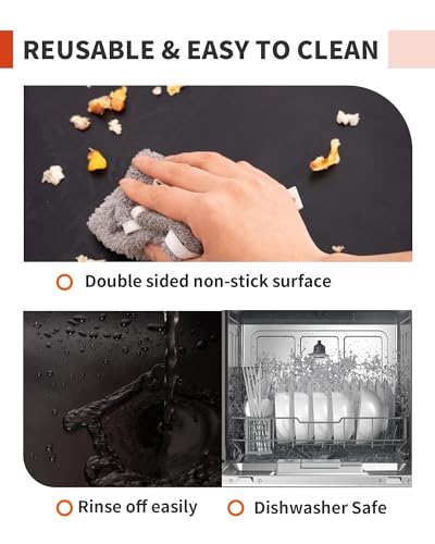 image for Buself Oven Liners for Bottom of Oven - 2 Pack Large Heavy Duty Oven M