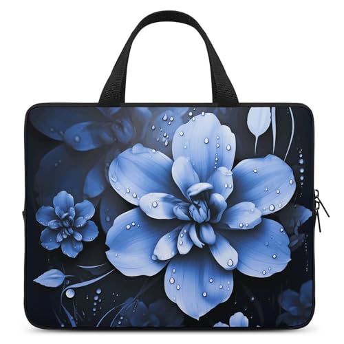 Housse antichoc imperméable pour PC portable 17" fleur bleue motif floral